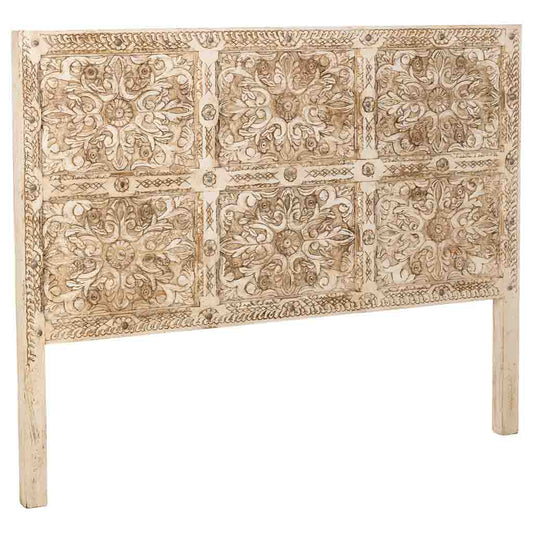 CABECERO DALIAN ARTESANAL BLANCO DE MADERA MACIZA image 0