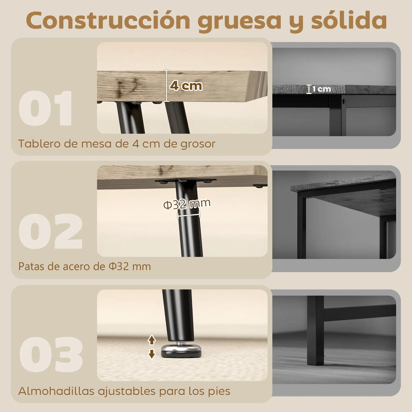 MESA DE CENTRO CURVA ROBLE STEEL image 2