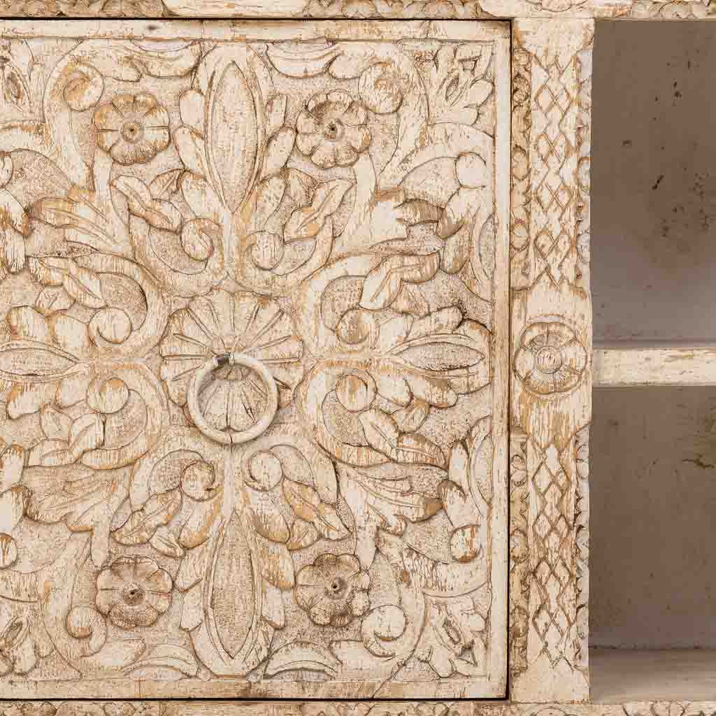 APARADOR DALIAN BLANCO ENVEJECIDO 2 PUERTAS Y HUECO CENTRAL image 3