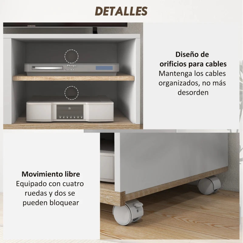 MUEBLE TV CON RUEDAS BLANCO image 5