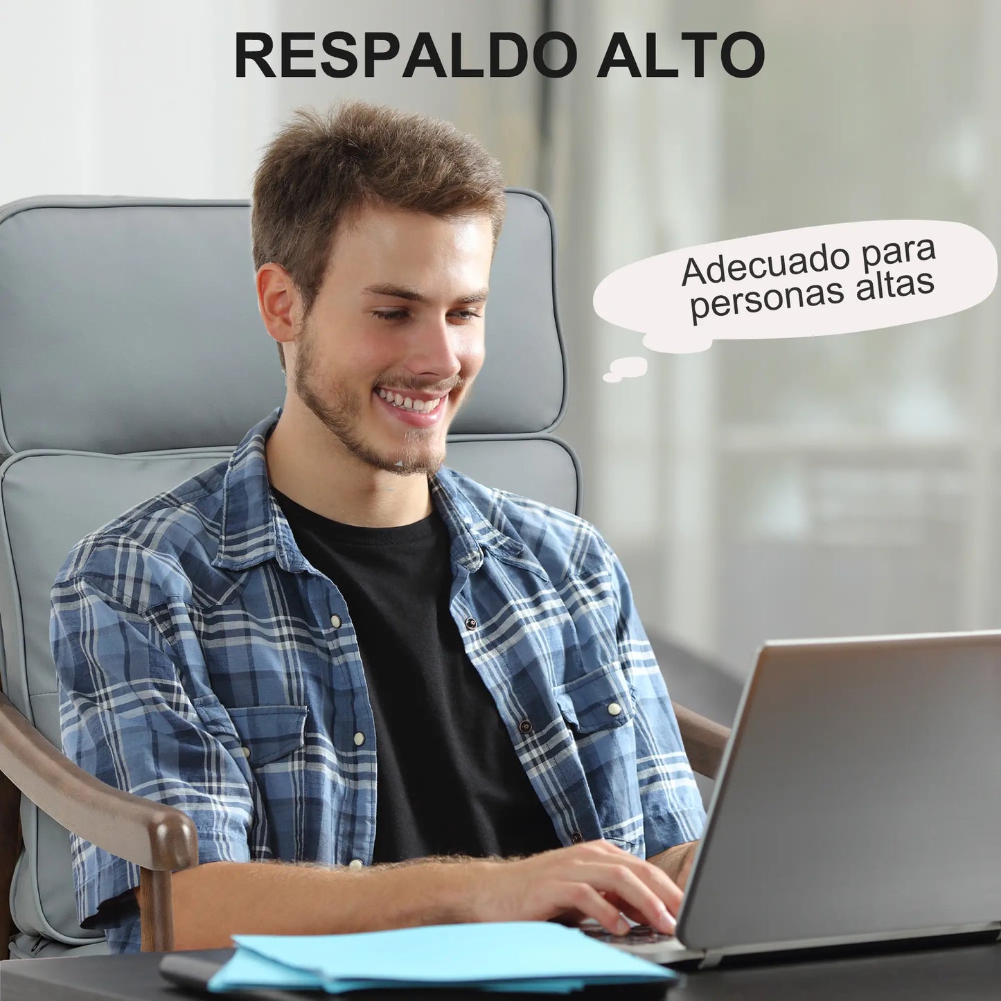 SILLÓN MODELO NOGAL GRIS – SILLÓN TAPIZADO EN PU image 4