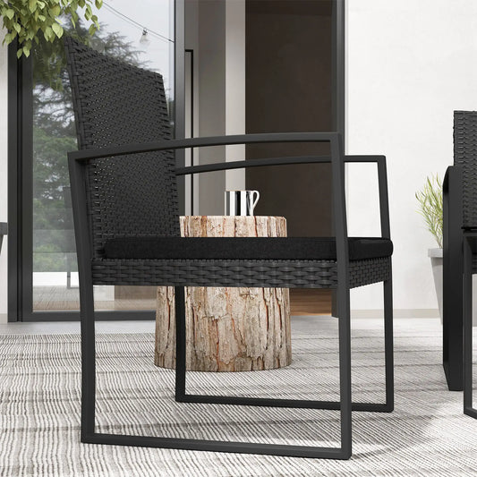 CONJUNTO DE JARDÍN BISTRÓ NERO – RATÁN SINTÉTICO CON MESA Y 2 SILLAS image 0
