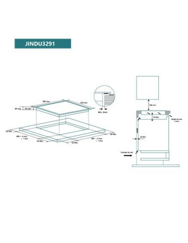 Placa de inducción Johnson 60 cm 3 zonas de cocinado image 1