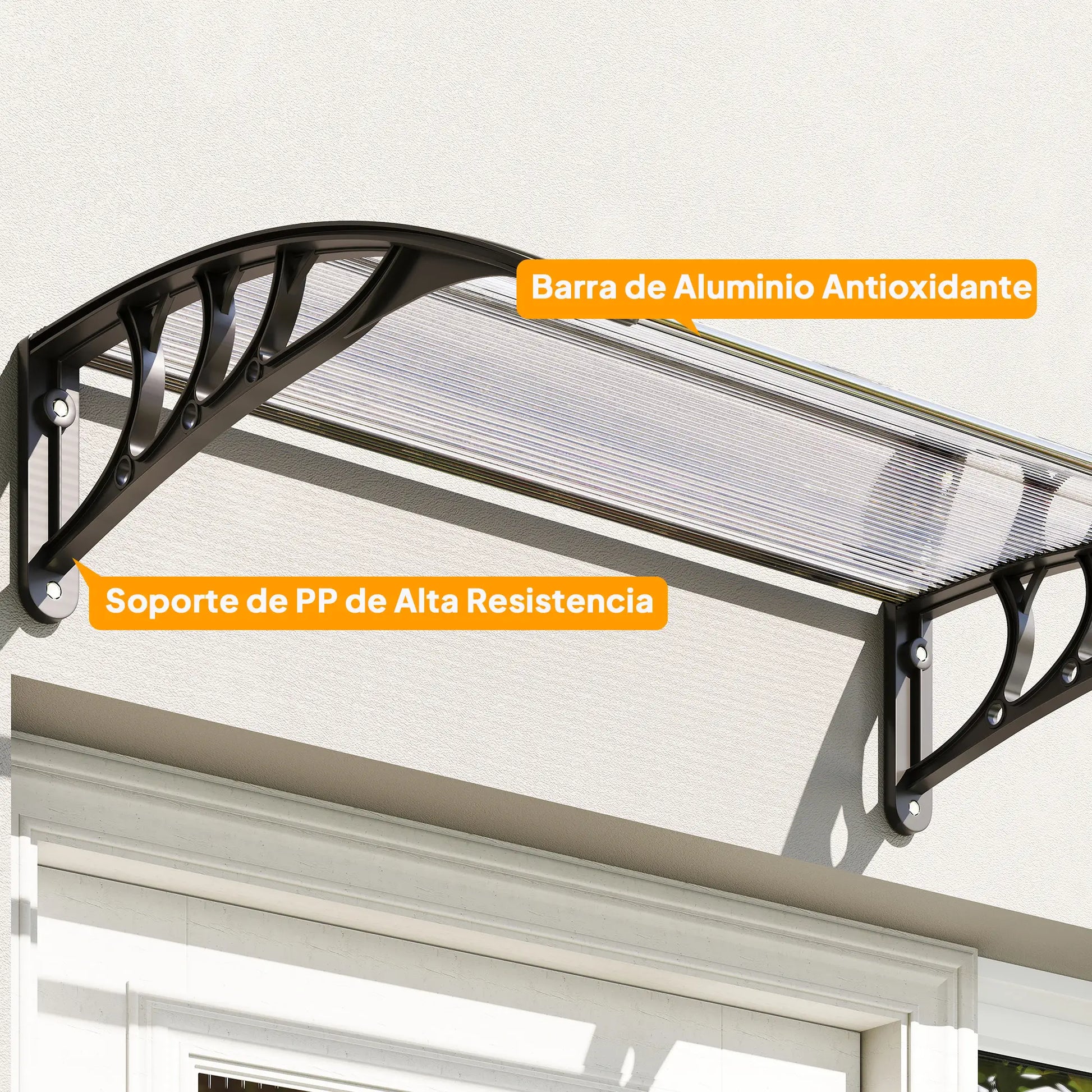 MARQUESINA EXTERIOR AURORA CLEAR PARA PUERTA Y VENTANA image 8