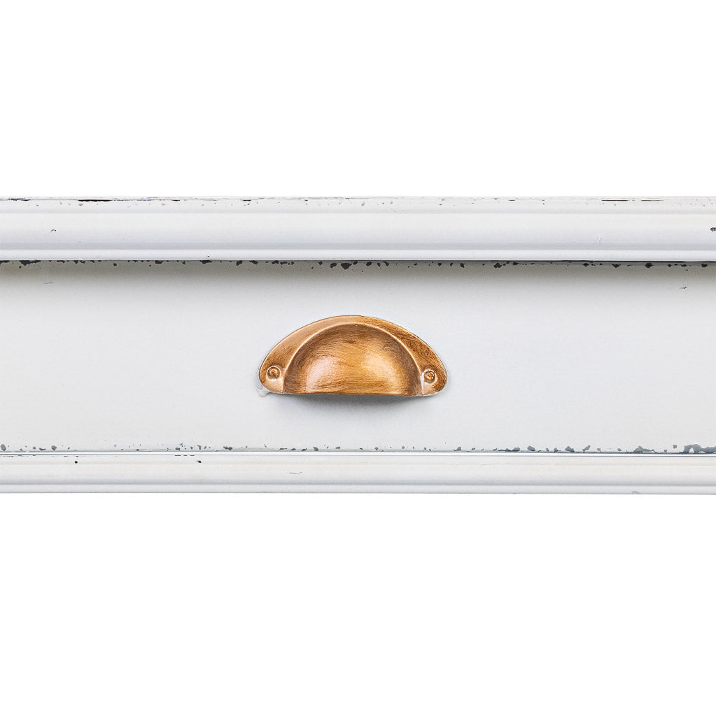 KIT RECIBIDOR ALKA DE METAL BLANCO ENVEJECIDO 1 CAJÓN + 1 BALDA image 4