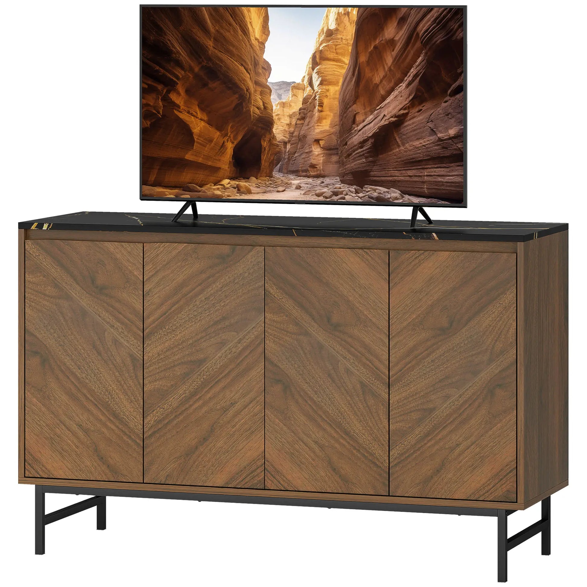 Mueble TV Nogal 120 cm con Tablero Efecto Mármol image 3
