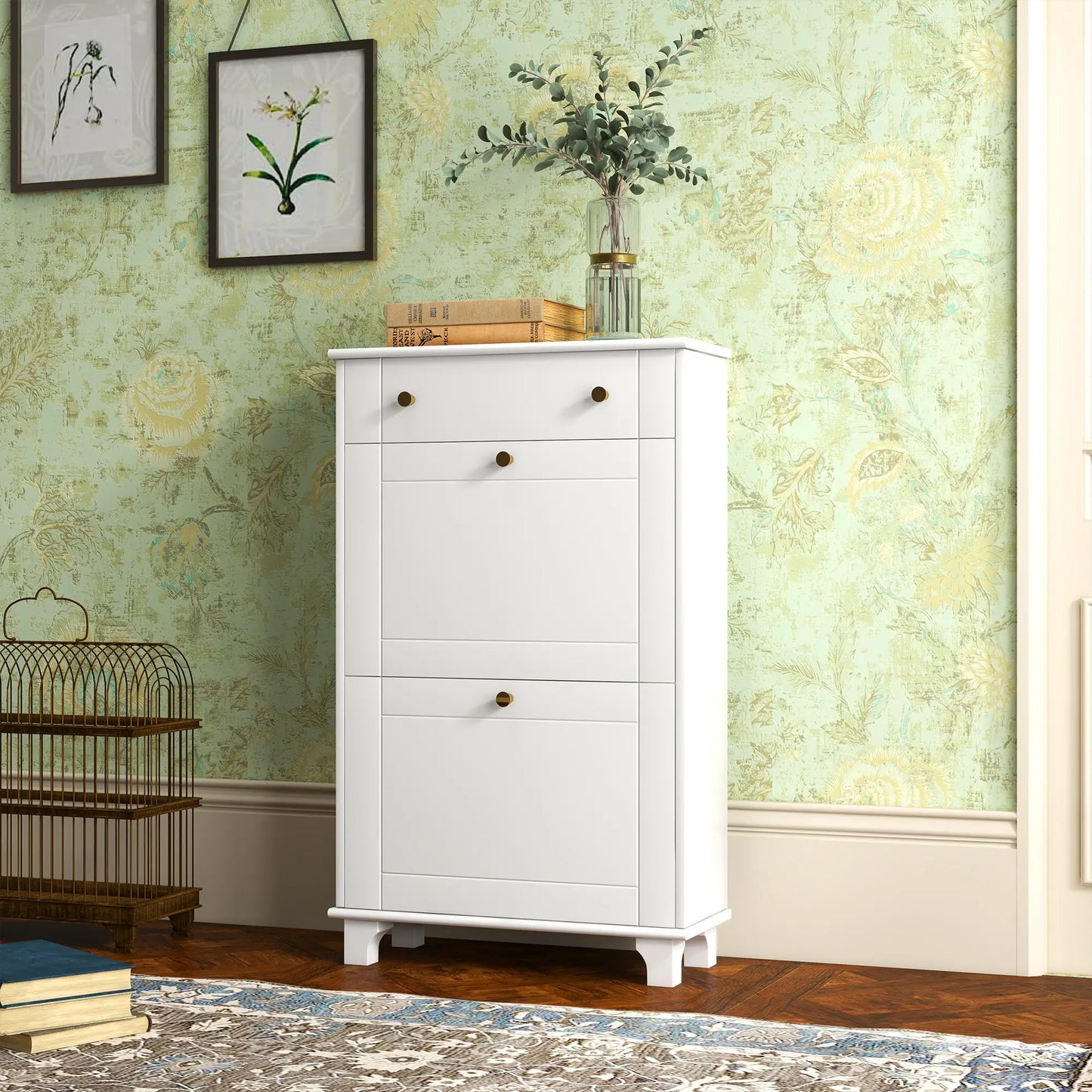 ZAPATERO ESTRECHO LUMINA BLANC CON CAJÓN Y 2 PUERTAS ABATIBLES image 0