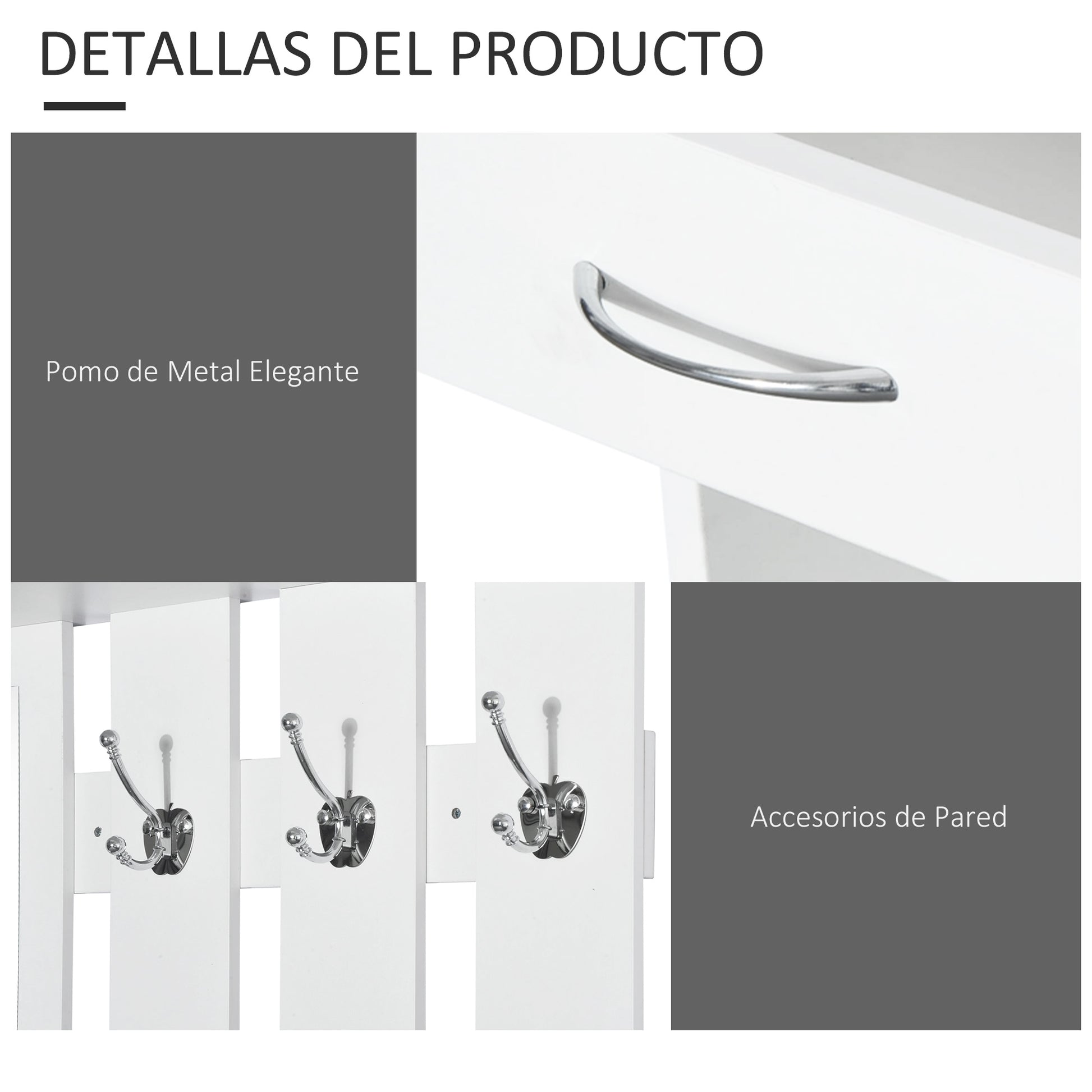 RECIBIDOR COMPLETO MIRROR&STORE WHITE 3 EN 1 image 8