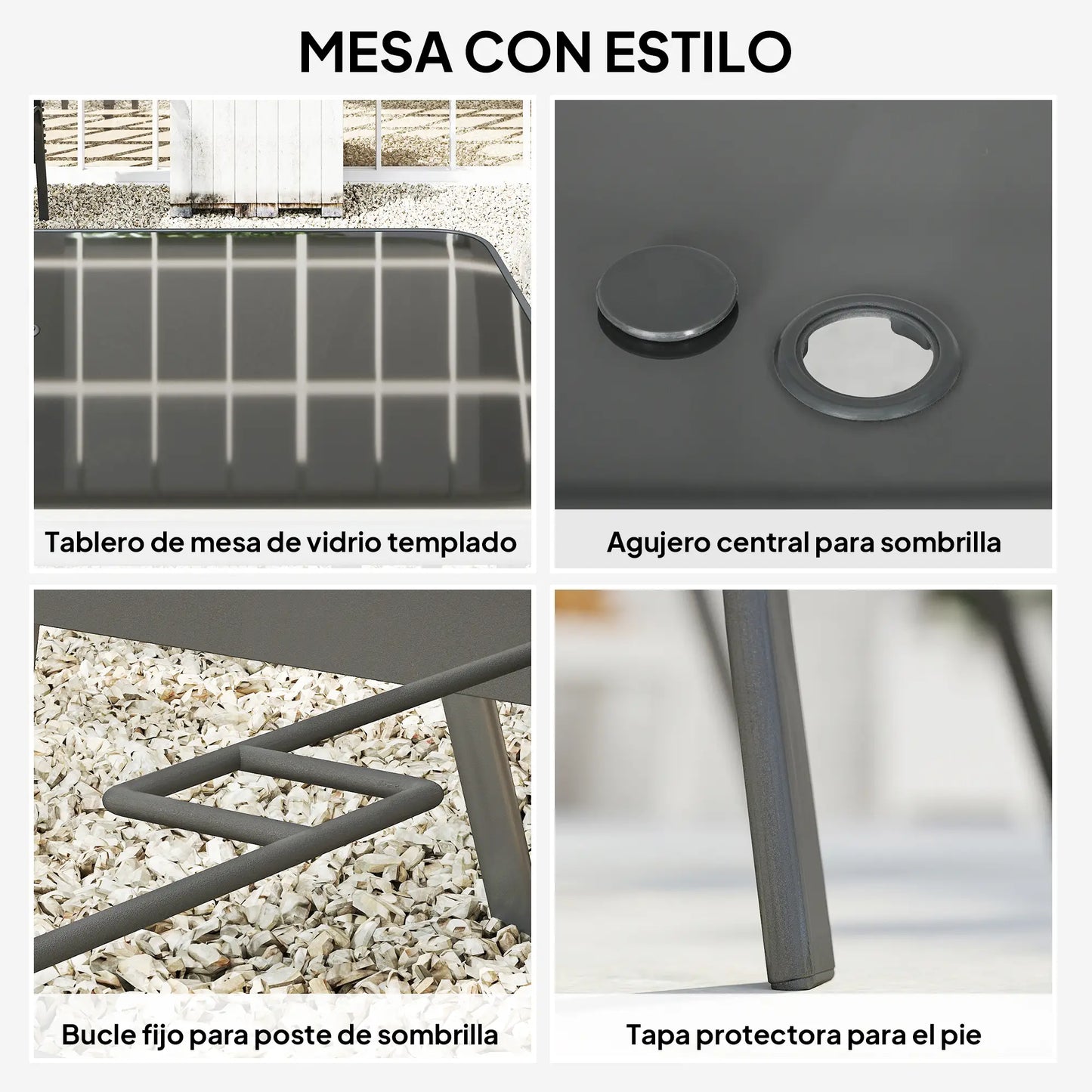 CONJUNTO DE JARDÍN OASIS DINING 7 PIEZAS – MESA Y 6 SILLAS PARA TERRAZA image 6