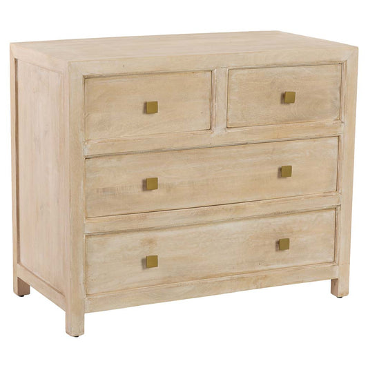 CÓMODA ALMA DE MADERA BLANCA 4 CAJONES image 0