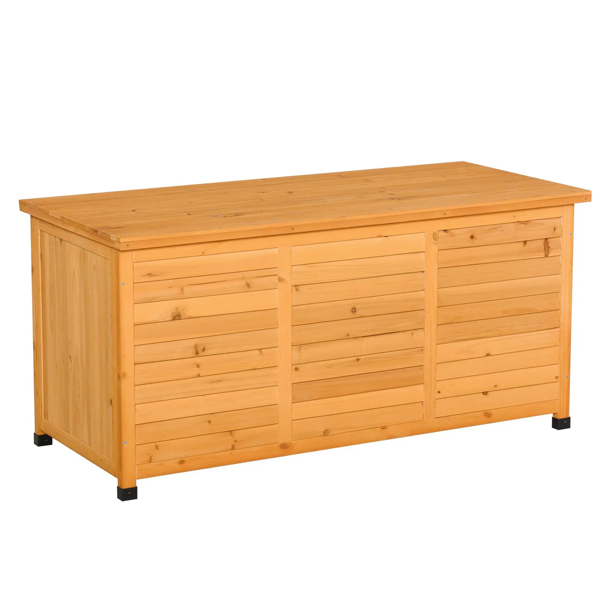 BAÚL DE MADERA EXTERIOR CON TAPA ABRIBLE Y DISEÑO PERSIANA image 7