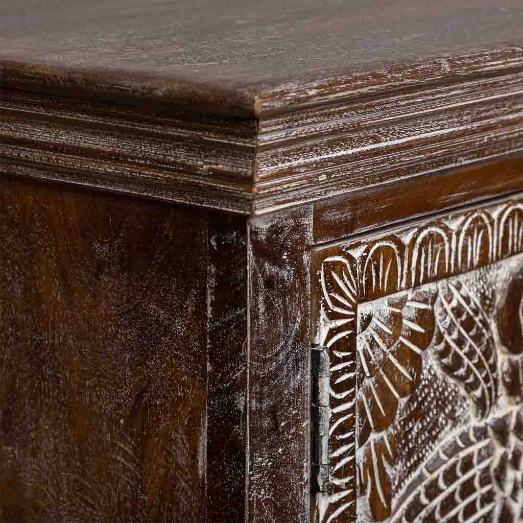 APARADOR AKI DE MADERA ARTESANAL CON 4 PUERTAS MARRÓN image 5