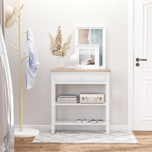 CONSOLA RETRO BLANCA “VINTAGE ENTRY ONE DRAWER” image 0