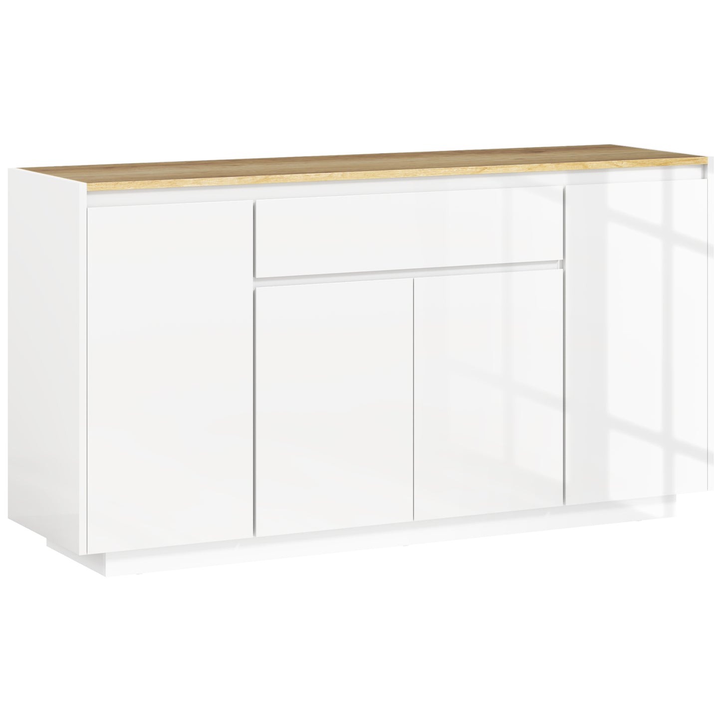 APARADOR DE SALÓN CON 4 PUERTAS, CAJÓN Y ESTANTES AJUSTABLES 140 CM – BLANCO BRI image 7