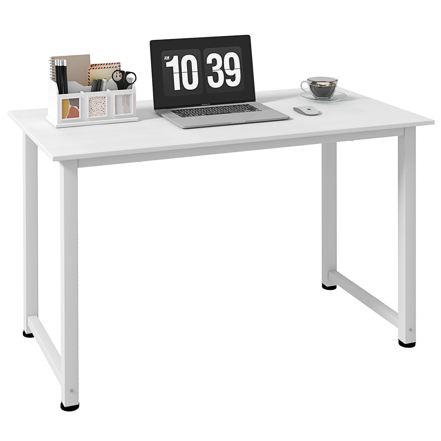 MESA DE ESCRITORIO MODERNA NORDIC STEEL 120x60 CM BLANCO image 2