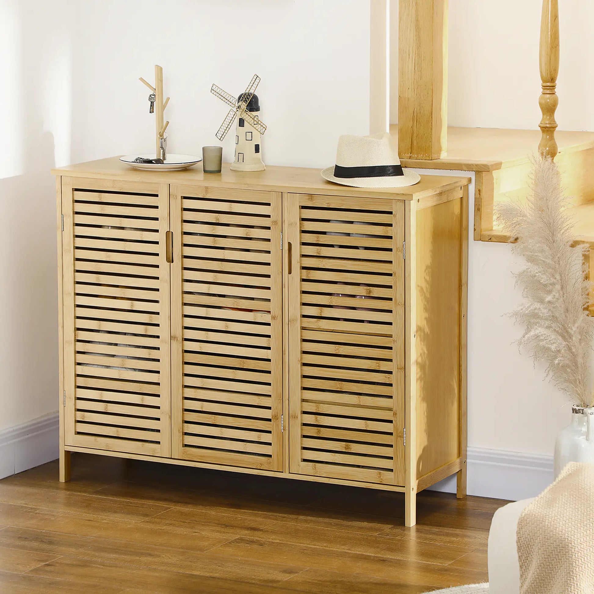 ARMARIO ZAPATERO NATURA BAMBU CON 3 PUERTAS image 0