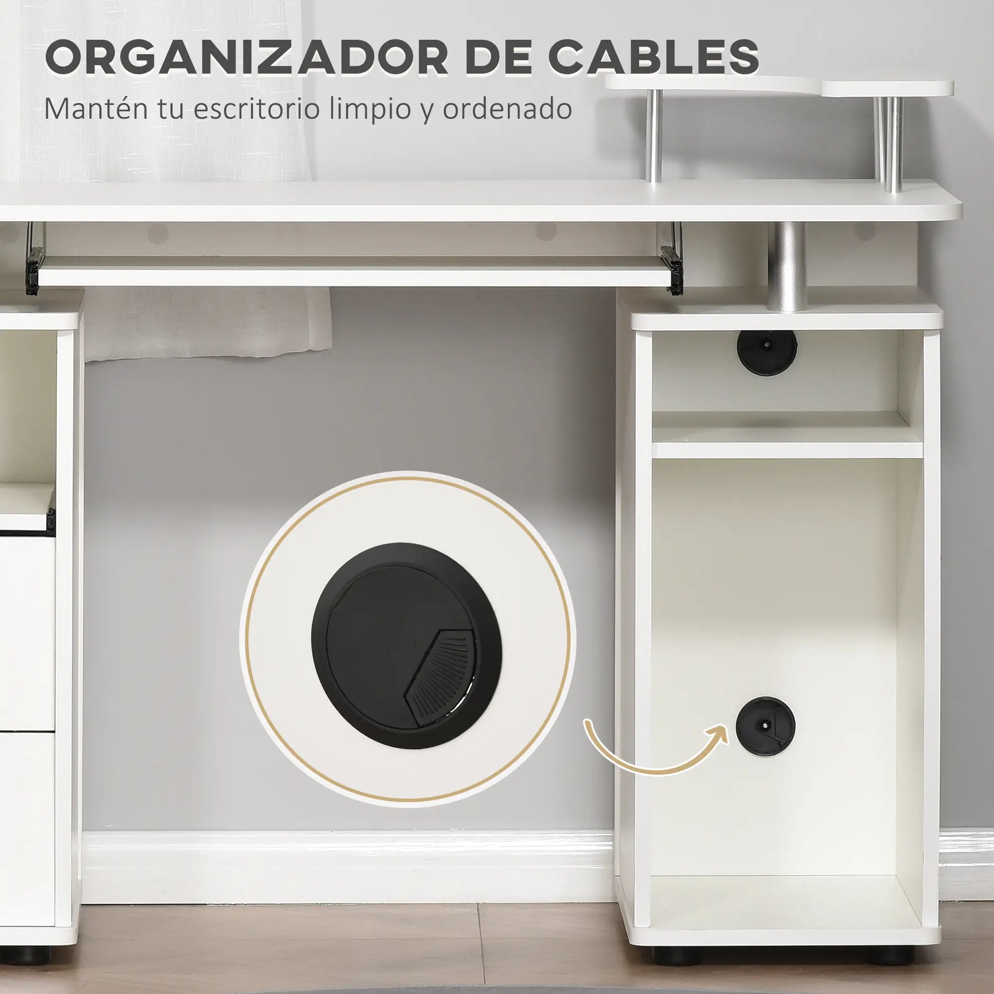 ESCRITORIO MULTIFUNCIÓN NOVA DESK CON ESTANTERÍAS Y CAJONES 120 CM image 8