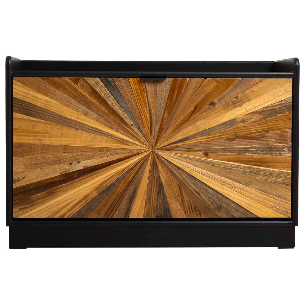 BANCO ZAPATERO TAKI DE MADERA RECUPERADA NEGRA image 7