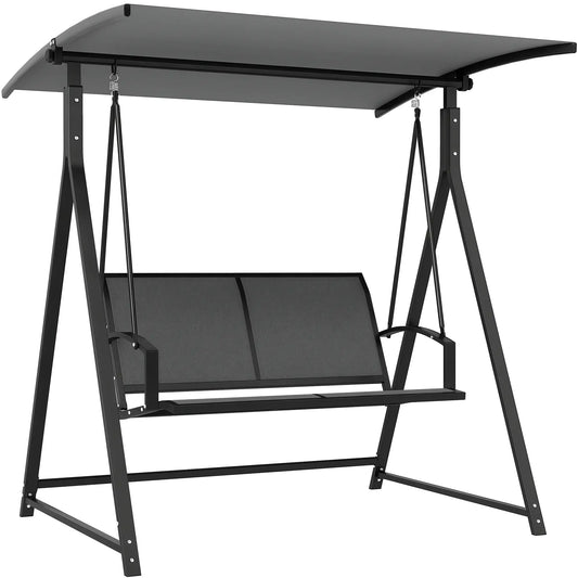 COLUMPIO DE JARDÍN 2 PLAZAS GREY RELAX – ESTRUCTURA TRIANGULAR CON TOLDO AJUSTAB image 0