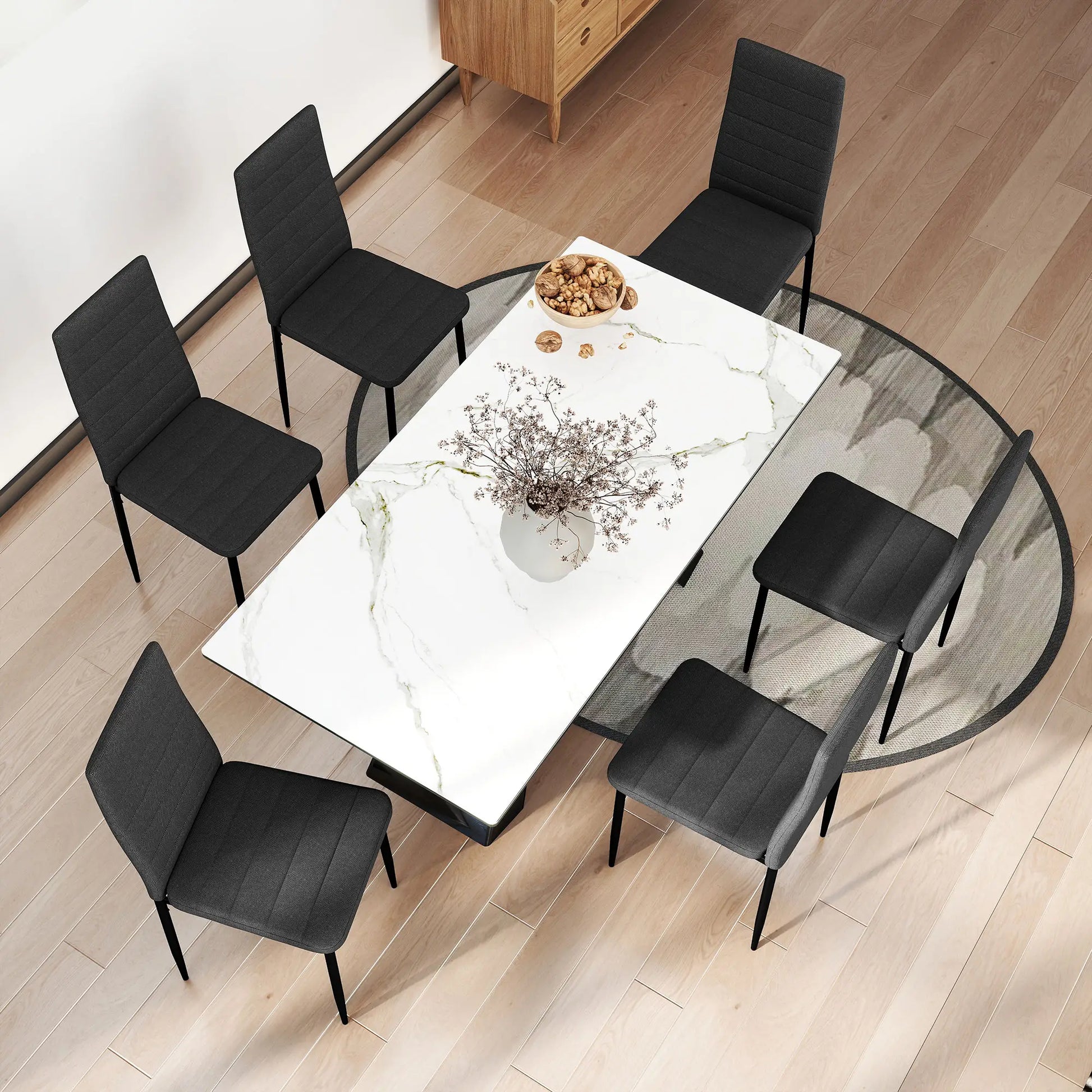 PACK DE 6 SILLAS DE COMEDOR LINO NEGRO – MODELO ATLAS image 9