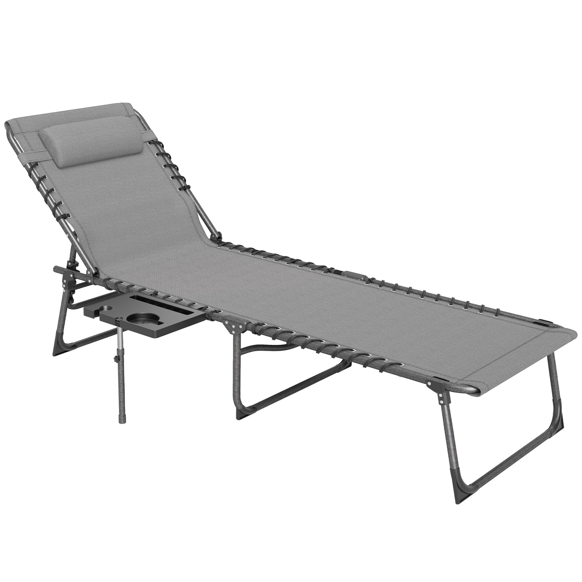 TUMBONA DE JARDÍN PLEGABLE RECLINABLE STEEL COMFORT PRO GRIS image 4