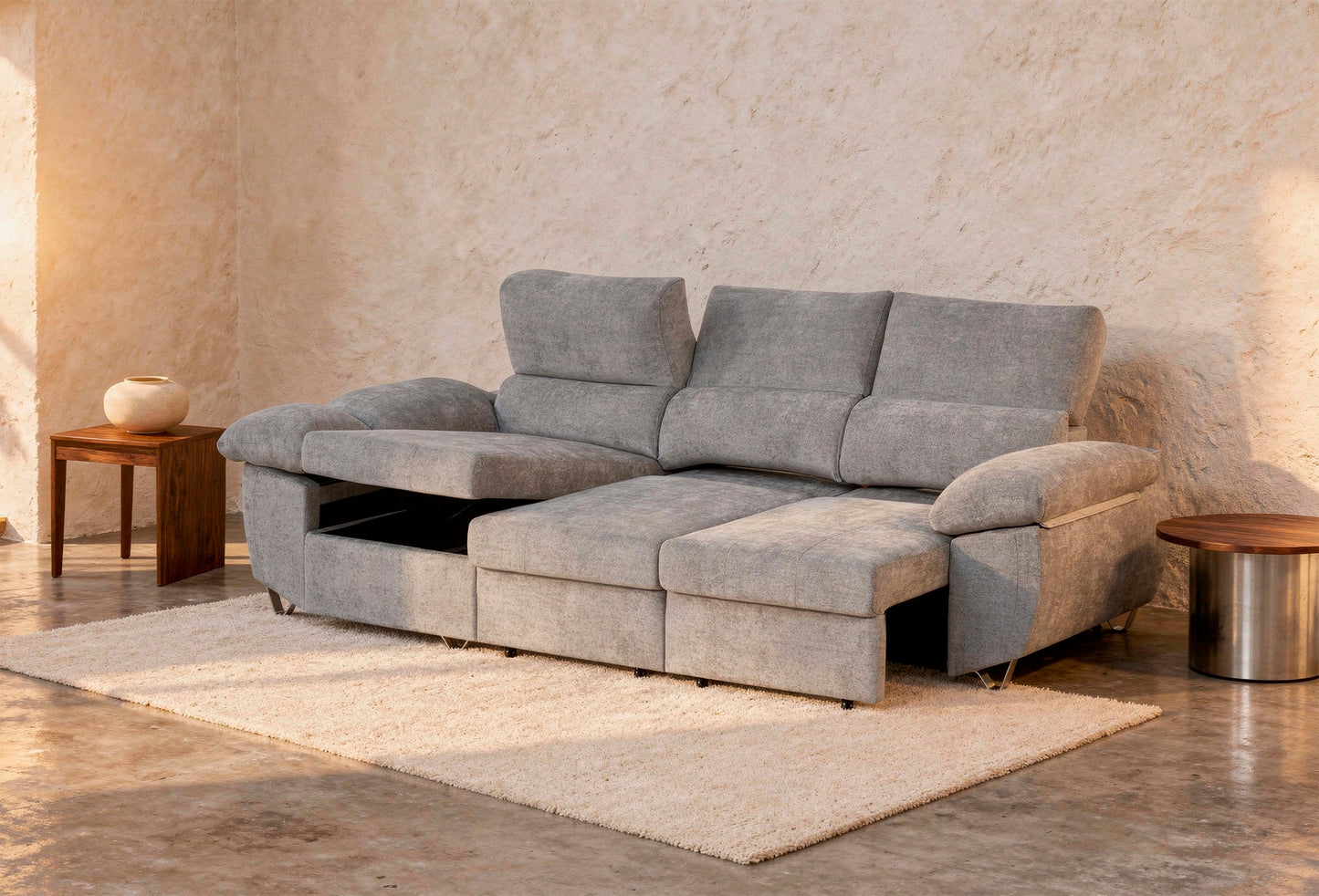 🛋️ CHAISE LONGUE CAMA ABAD · EXTRAÍBLE · RECLINABLE · CON ARCÓN