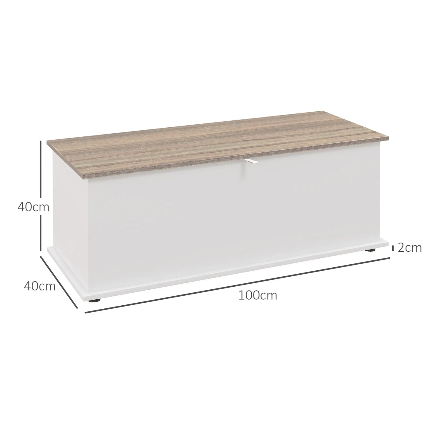 🧰 ARCÓN DE ALMACENAMIENTO 100 CM NATURAL Y BLANCO – BAÚL CON TAPA Y BANCO HASTA 120 KG