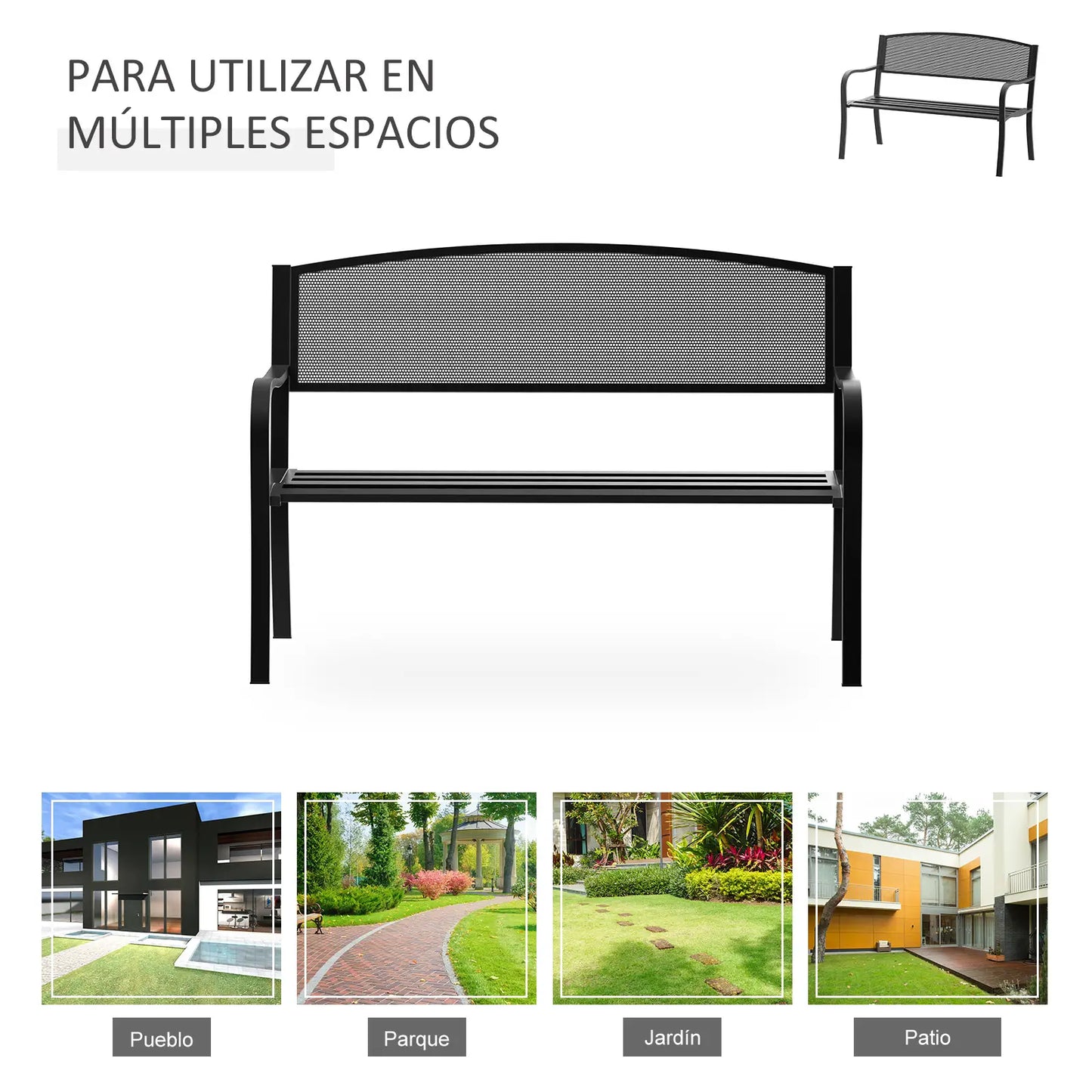 🌿 Banco de Jardín CLASSIC MESH 2 Plazas
