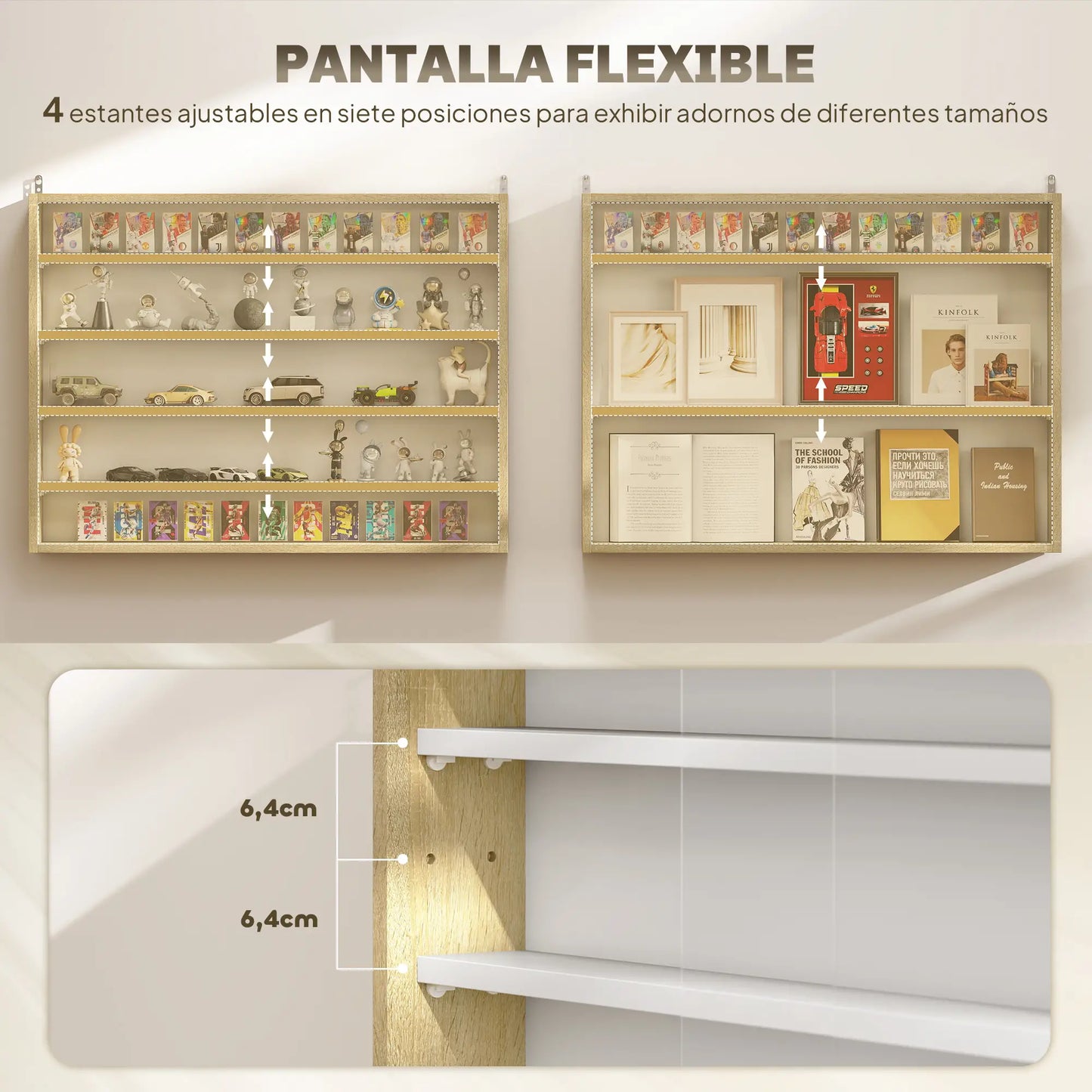 🪟 Vitrina de Pared DISPLAY GLASS – 80 cm con Puertas Correderas