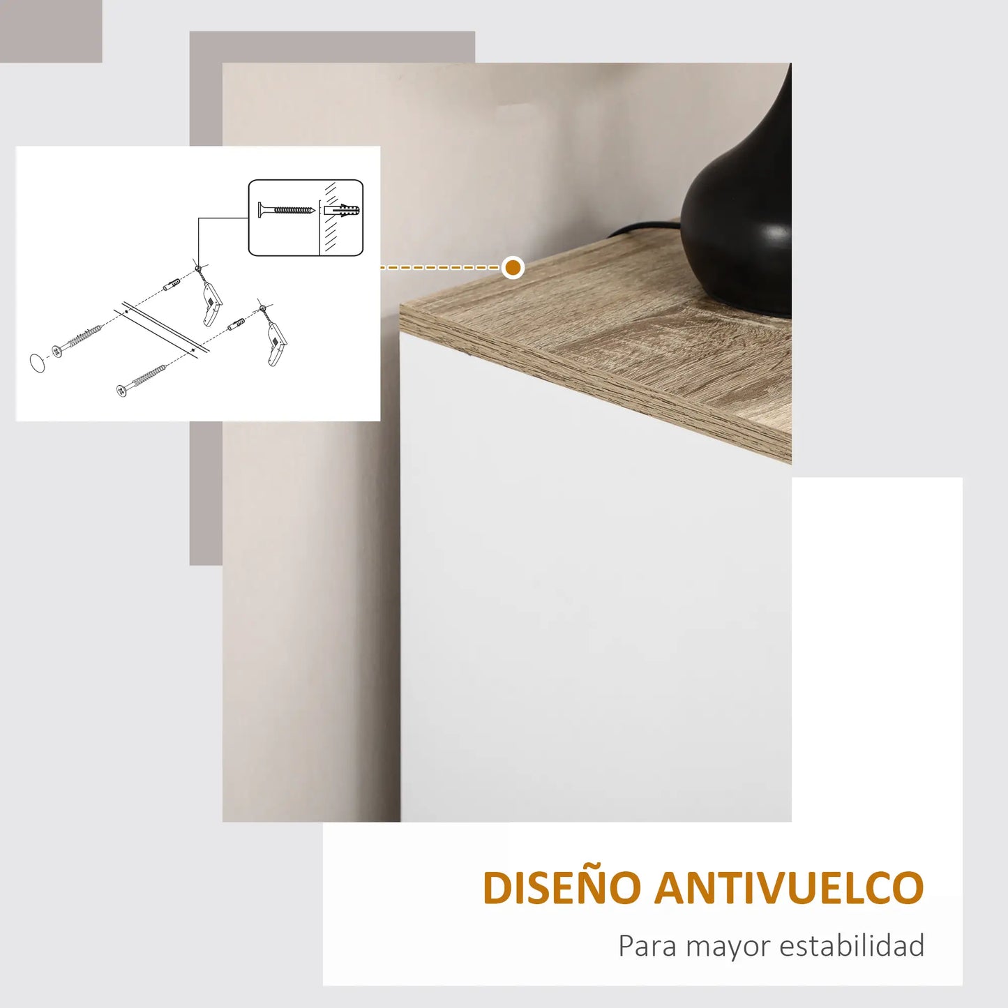 🗄️ MUEBLE AUXILIAR MODERNO 60 CM CON 2 PUERTAS Y ESTANTE AJUSTABLE – BLANCO O NEGRO