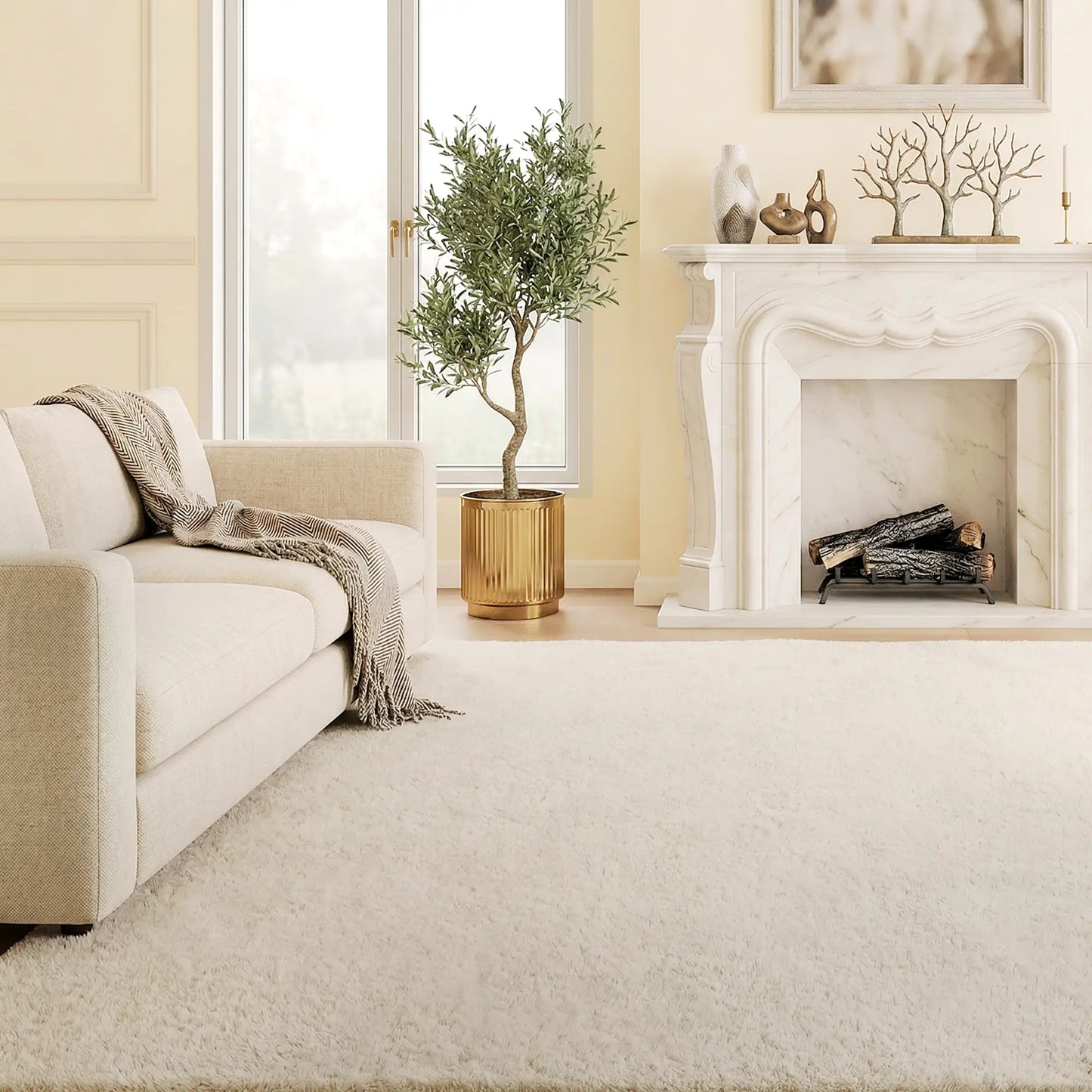 🏡 ALFOMBRA DE SALÓN 160 × 120 CM LAVABLE – PELO LARGO, SUAVIDAD Y ESTILO MODERNO