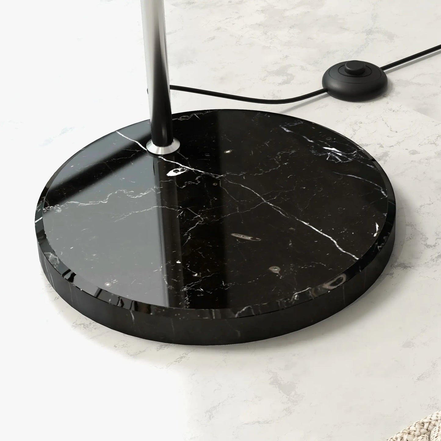 💡 Lámpara de Pie de Arco Moderna con Base de Mármol Ajustable E27 40W Plata y Negro