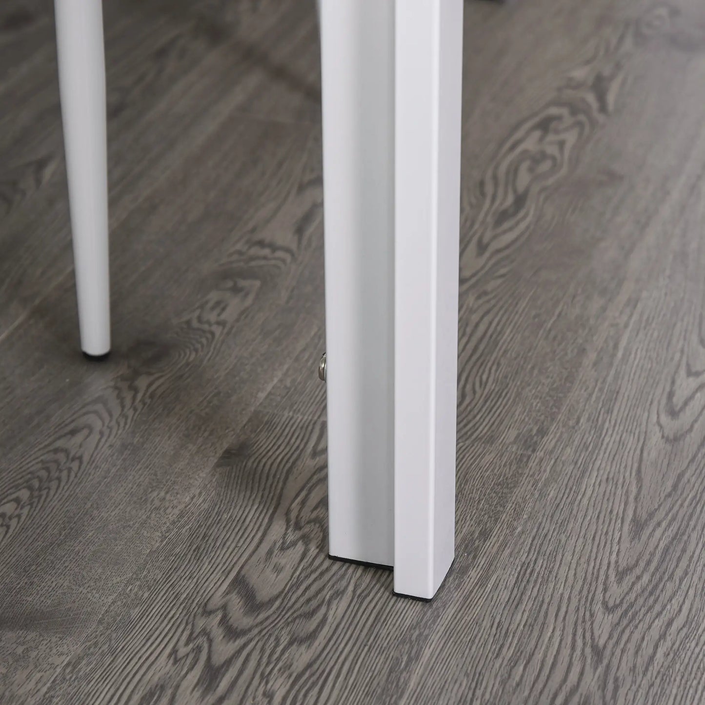 🤍 Conjunto de Comedor CRISTALIA 120 cm – Mesa Cristal + 4 Sillas Blancas