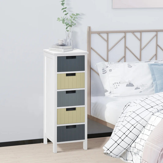 🎨 CÓMODA COLOR SLIM 5C – 5 CAJONES MULTICOLOR EN BLANCO, GRIS Y BEIGE