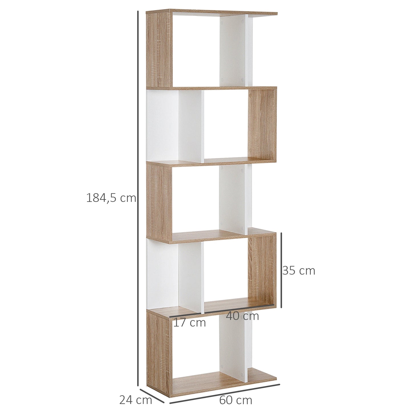 📚 Estantería Diseño S ZIGZAG – 5 Niveles 184 cm