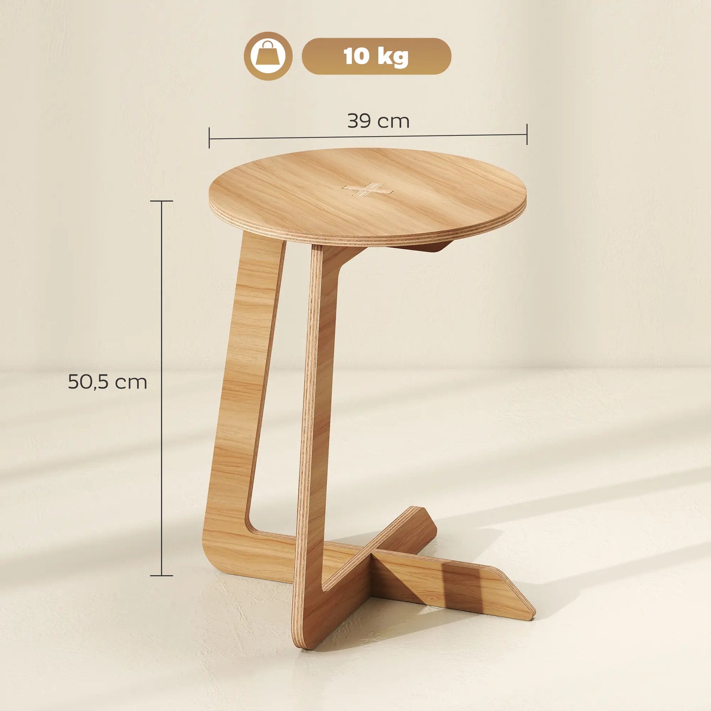 ☕ Mesa Auxiliar FLOW C – Diseño en C 50 cm