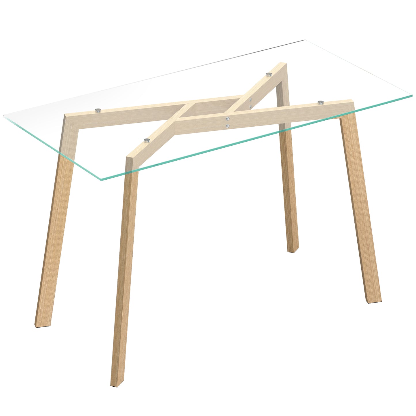 🍽️ Mesa de Comedor Rectangular de Cristal Templado para 6 Personas – 150 × 75 × 76 cm – Transparente / Madera Natural | JAM MUEBLES