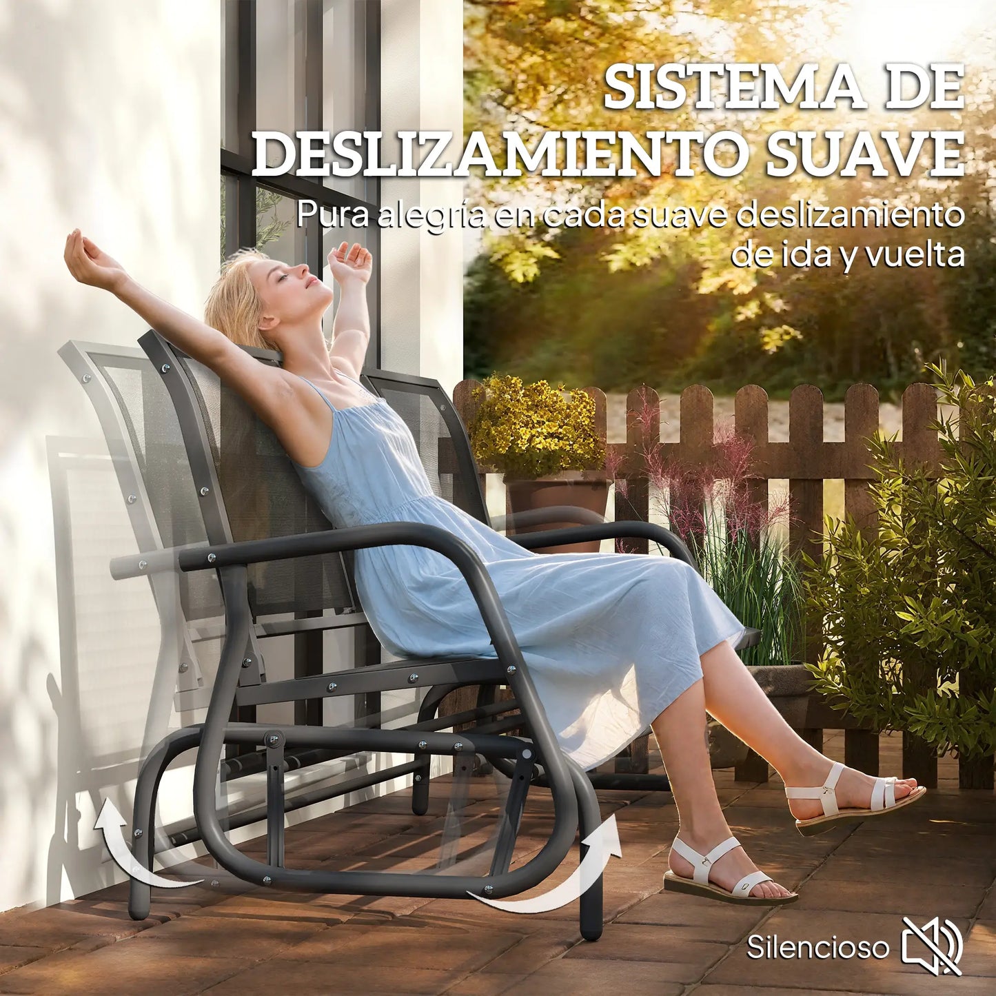 🌿 Mecedora de Jardín RELAX SWING XL 3 Plazas