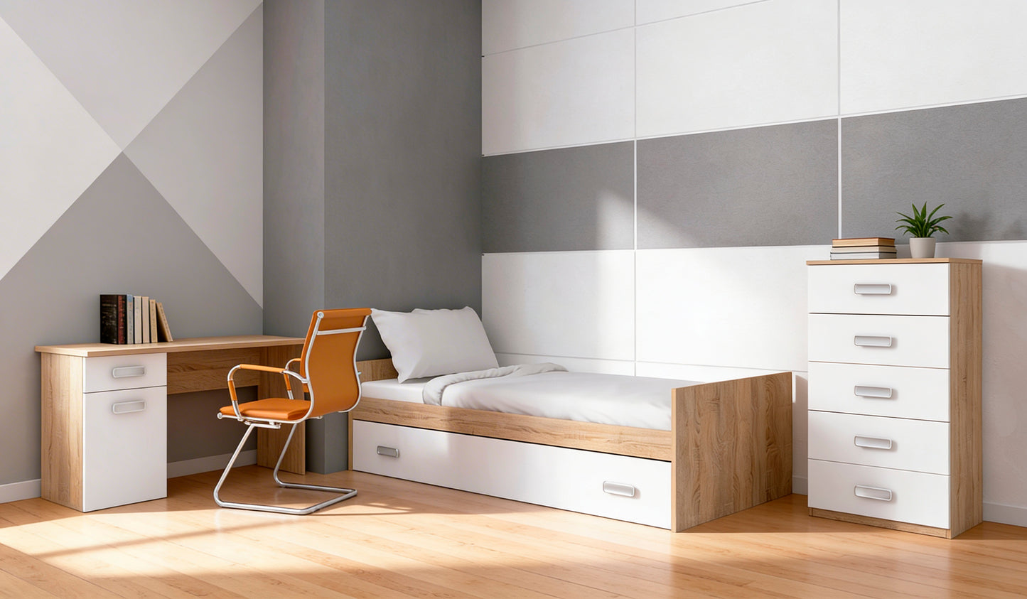 🛏️📚 DORMITORIO JUVENIL CHAMPION AMBIENTE 06 – MODERNO, FUNCIONAL Y COMPLETO