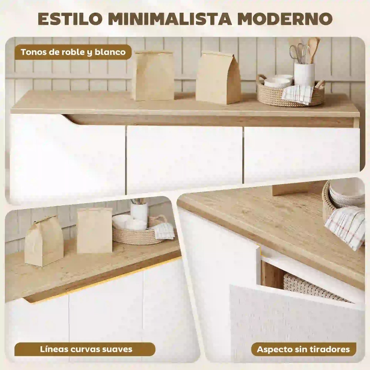 🪑 Aparador de Salón STORAGE SIDEBOARD – 3 Puertas 107 cm