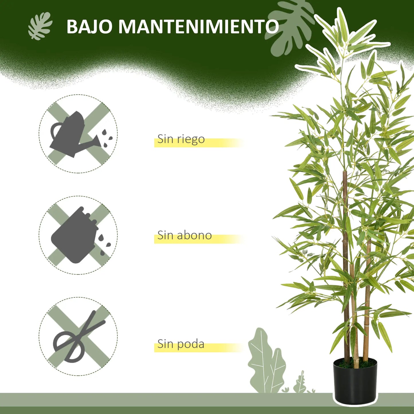 🎋 SET DE 2 PLANTAS ARTIFICIALES DE BAMBÚ 120 CM – REALISMO Y ELEGANCIA PARA TU HOGAR