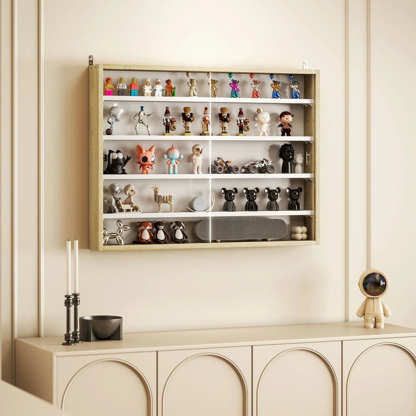 🪟 Vitrina de Pared DISPLAY GLASS – 80 cm con Puertas Correderas