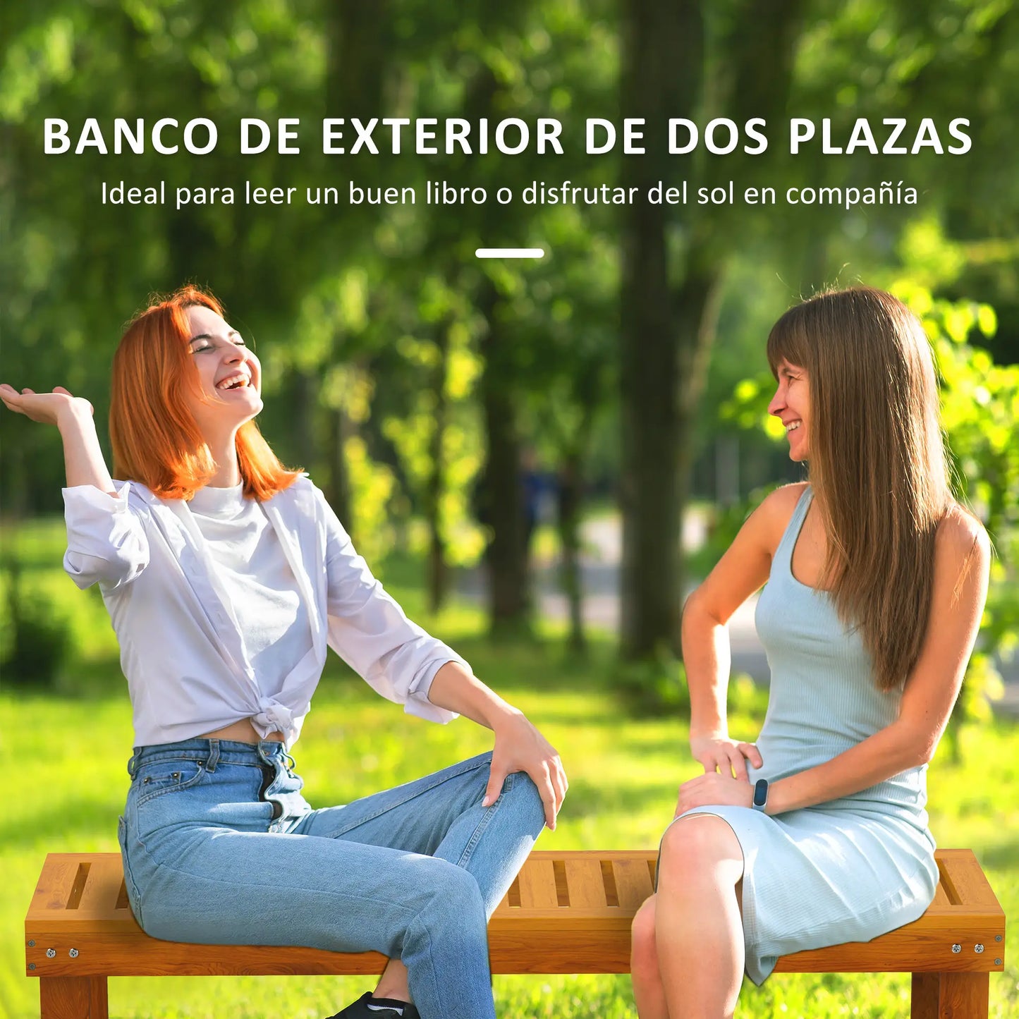 🌿 Banco de Jardín TEKA RELAX 120 cm 2 Plazas