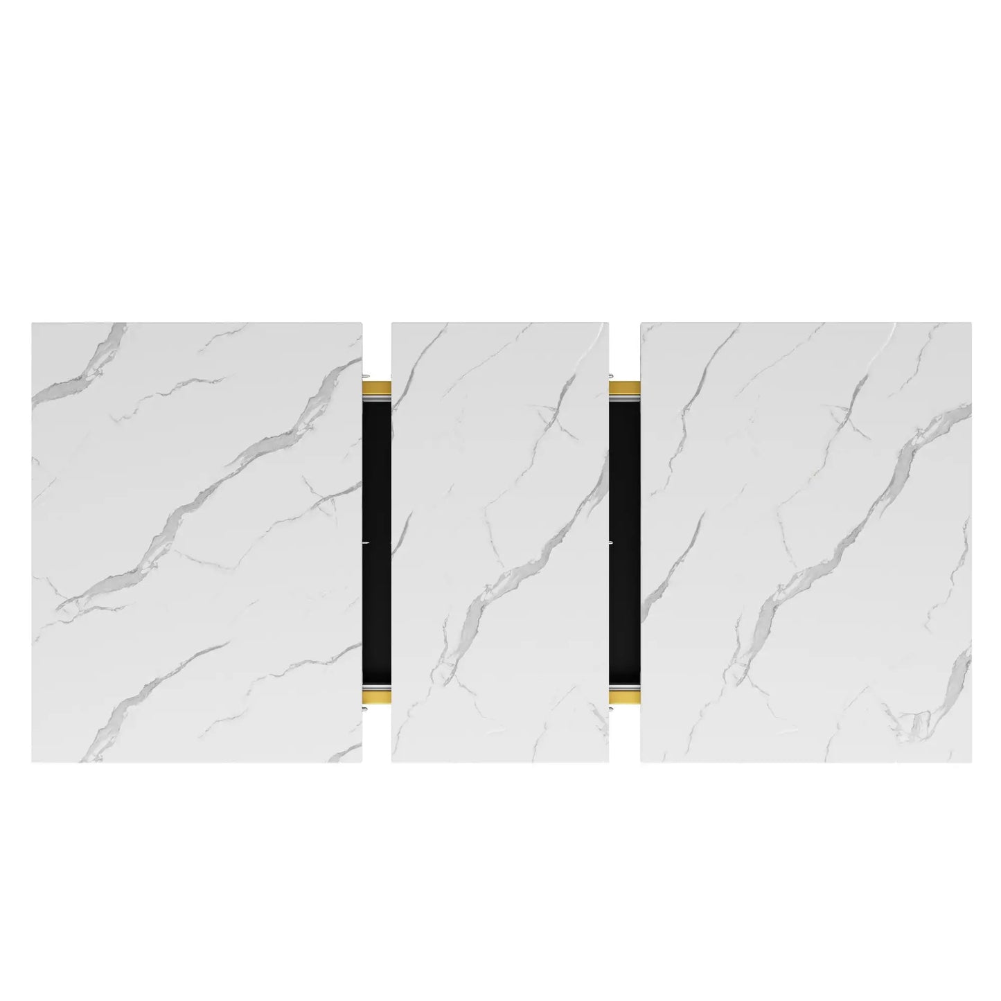 🍽️ Mesa de Comedor Extensible 120-160 cm con Patas Cruzadas – MDF Efecto Mármol – Blanco y Negro | JAM MUEBLES
