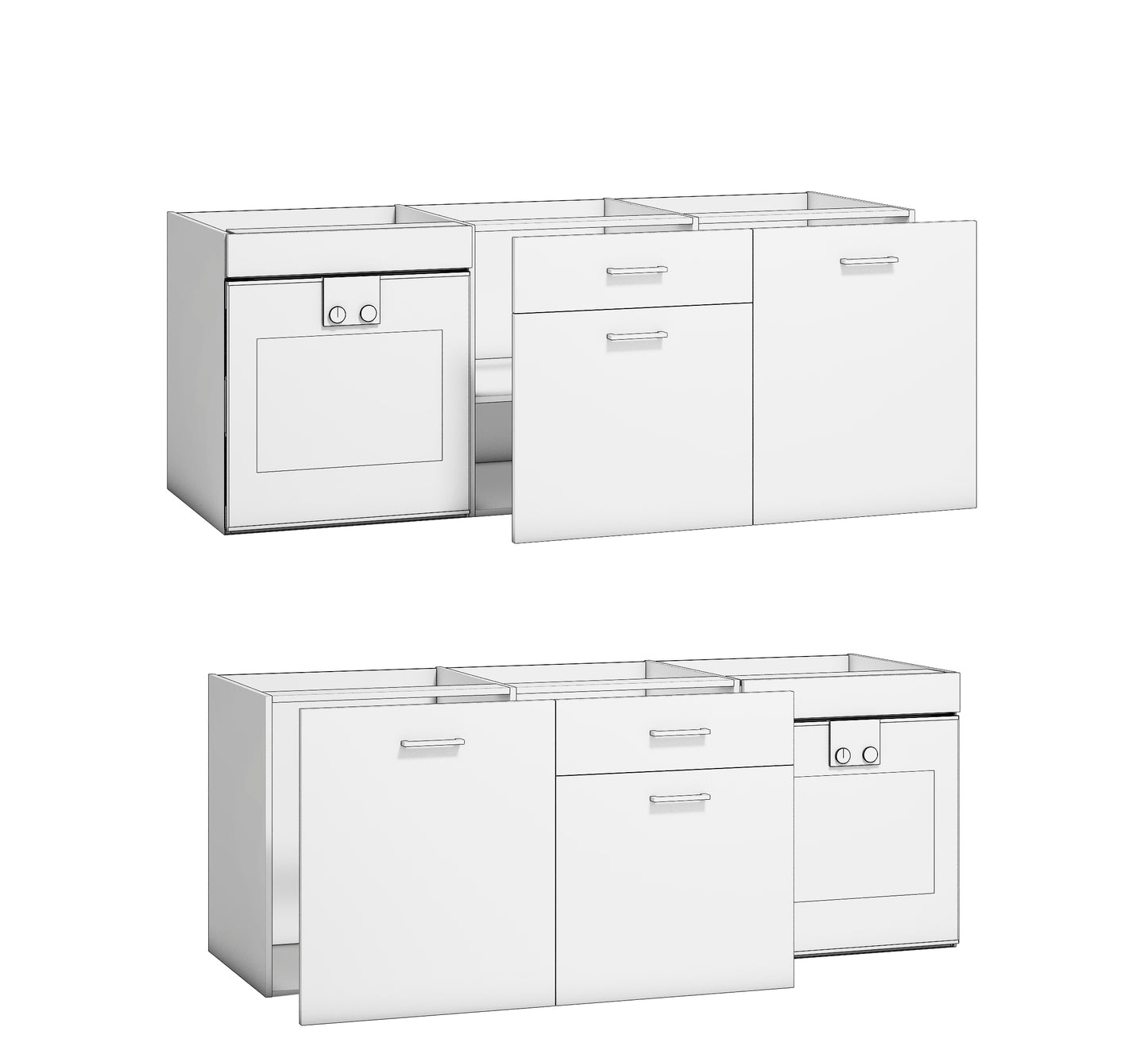 🍽️Cocina Completa Composición 01 Blanco Antracita Roble Muebles Modulares