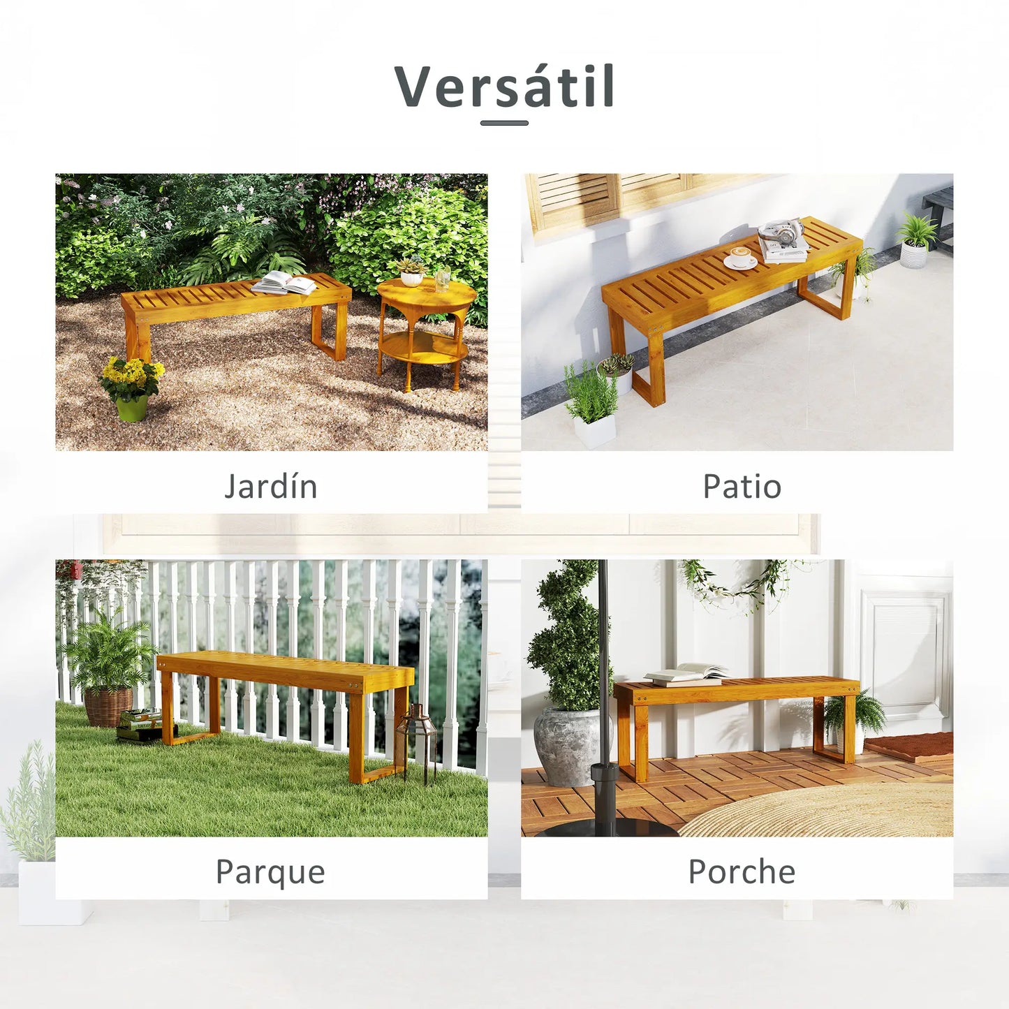 🌿 Banco de Jardín TEKA RELAX 120 cm 2 Plazas