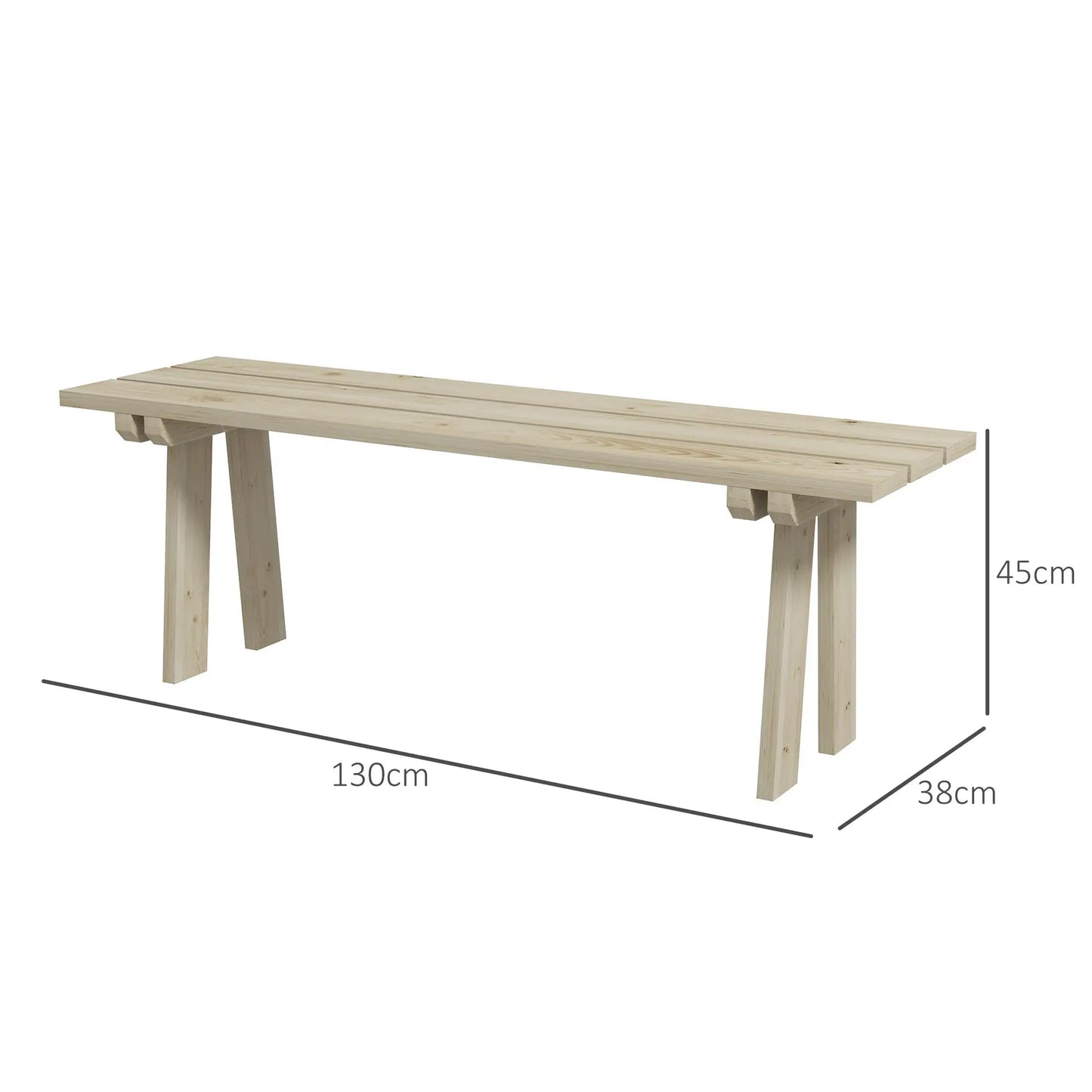 🌿 BANCO DE JARDÍN “MODELO NATURA BASIC” – 2 PLAZAS MADERA NATURAL 130 CM