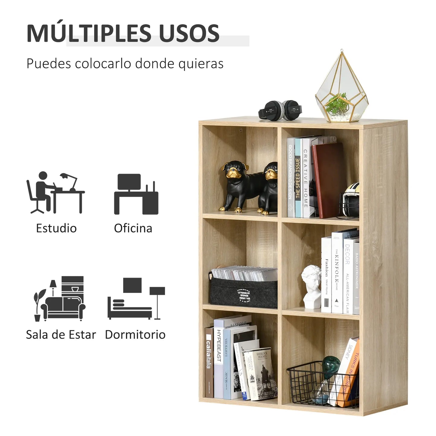 📚 Librería Modelo CUBIK ROBLE – Orden Modular con Estilo