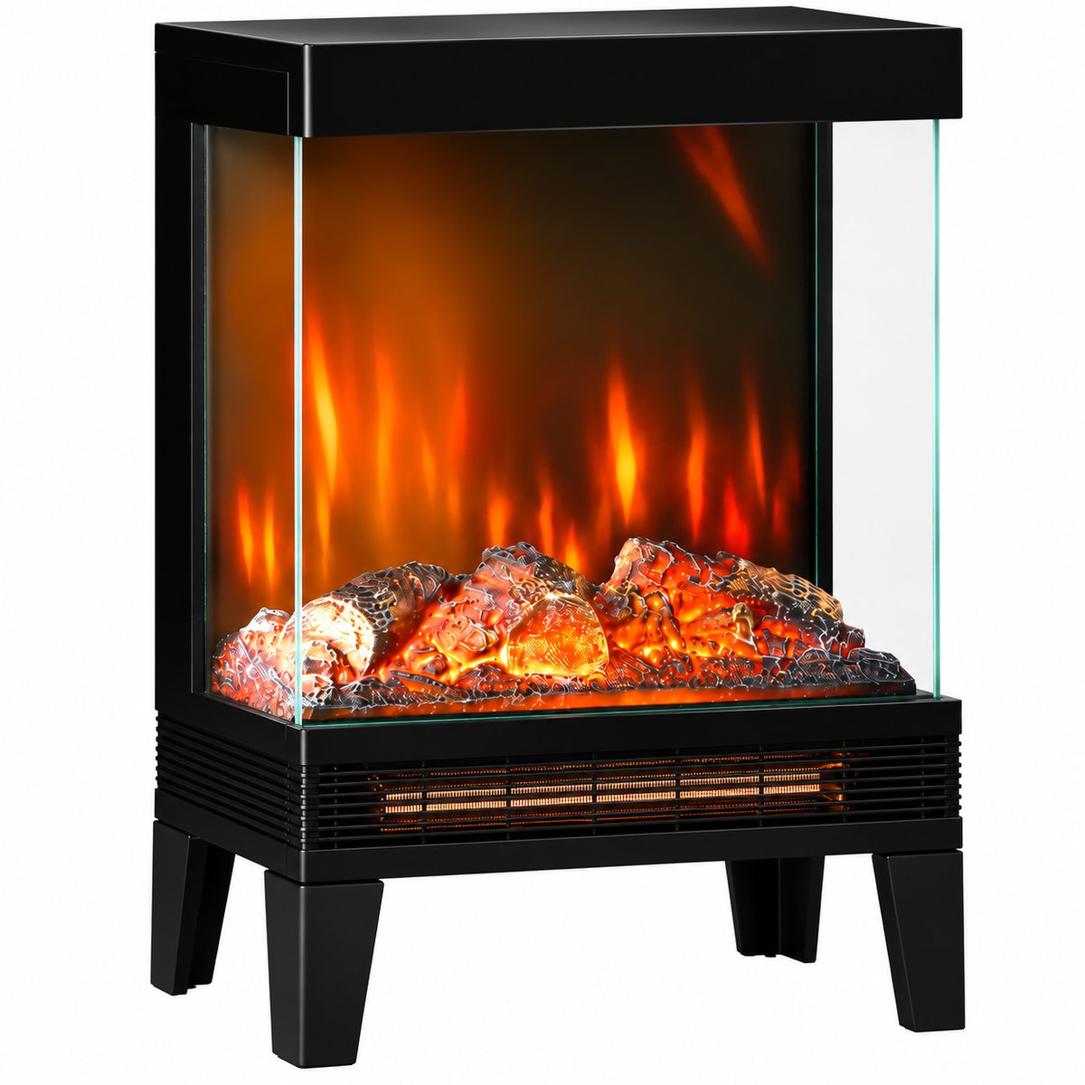 🔥 CHIMENEA ELÉCTRICA VISTA FLAME 180 – PORTÁTIL NEGRA CON LLAMA LED 180° Y CALEFACCIÓN 2000 W