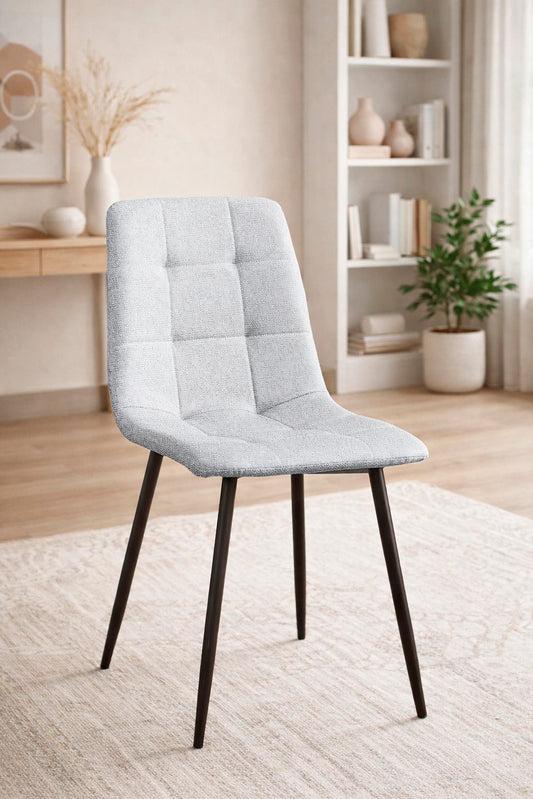 🪑Pack 6 Sillas Modelo Fender Comedor Modernas Tapizadas Beige Gris